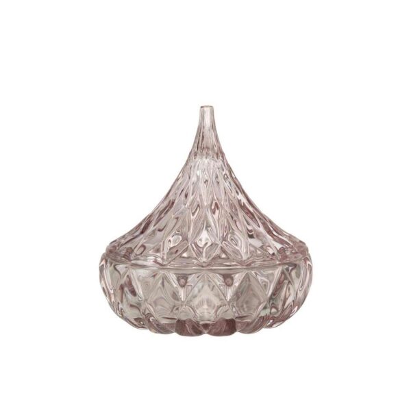 JAR POINTY CUT GLASS PINK