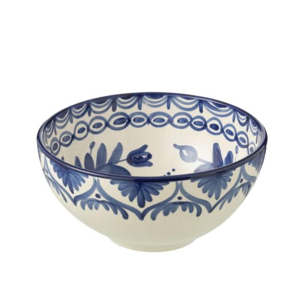BOWL GRANADA HIGH CERAMIC WHITE/COBALTO BLUE LARGE