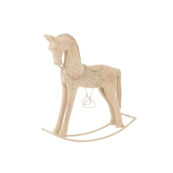 ROCKING HORSE TOPO MANGO WOOD/METAL NATURAL LARGE