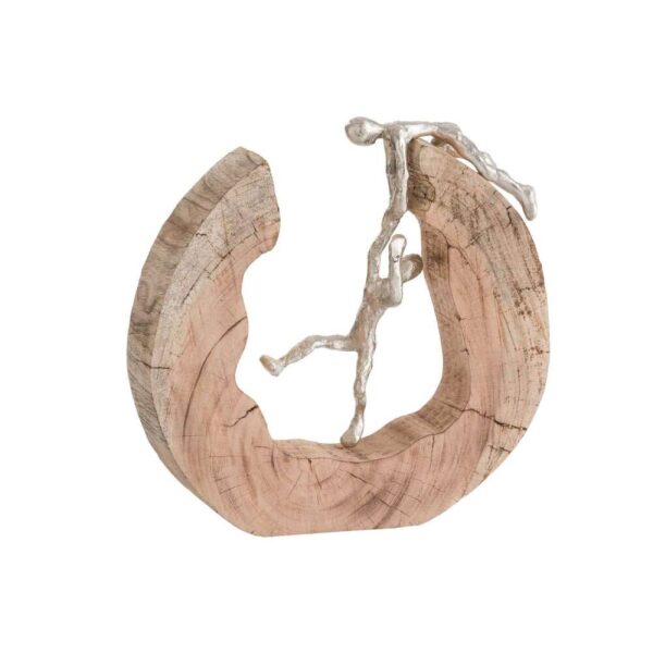 FIGURE COUPLE CLIMBING WOOD/ALUMINIUM NATURAL/SILVER