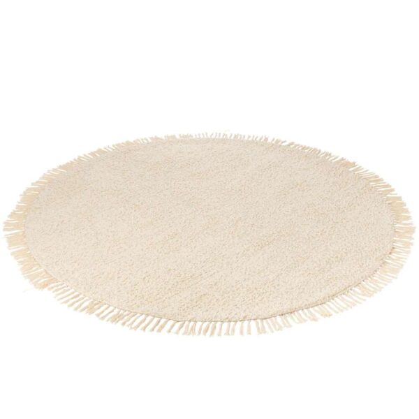 RUG ROUND+FRINGES COTTON/POLYESTER CREAM