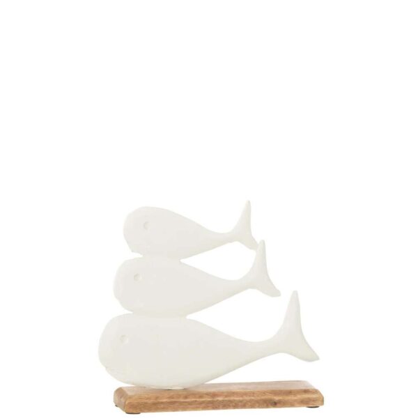 WHALES ON BASE ALUMINIUM WHITE LARGE