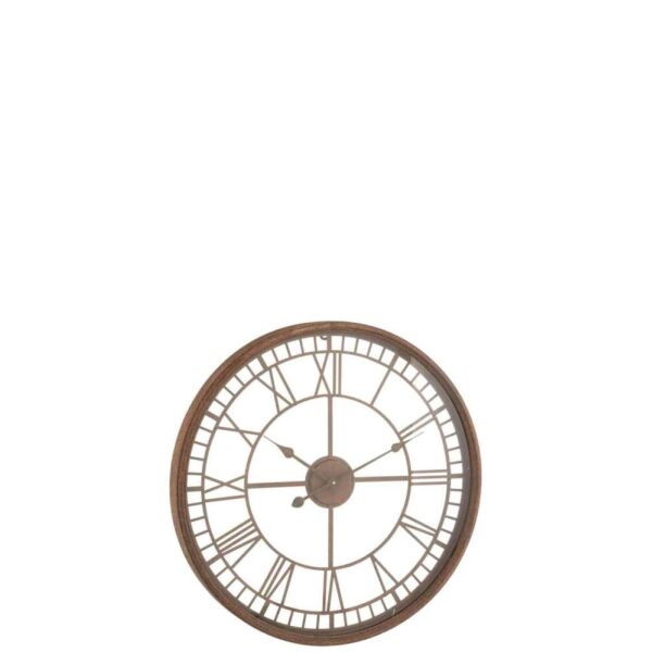 CLOCK ROMAN NUMERALS METAL/GLASS RUST