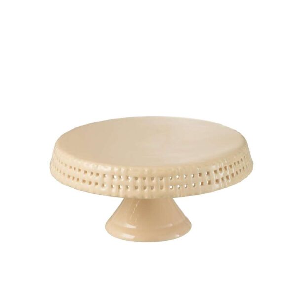 CAKE PLATE CERAMIC PEACH MEDIUM