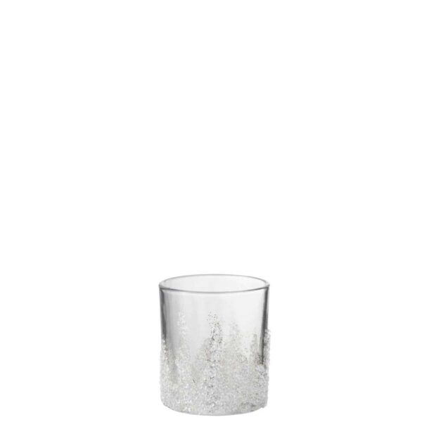 TEALIGHT HOLDER SUGAR BOTTOM GLASS CLEAR MEDIUM