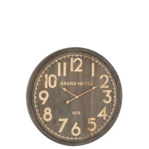 WALL CLOCK GRAND HOTEL MDF DARK NATURAL LARGE