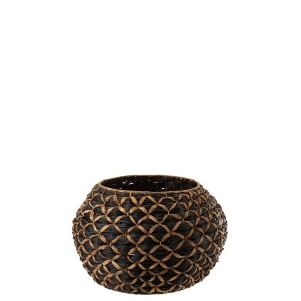 BASKET RONI BALL WATER HYACINTH BLACK/BROWN LARGE