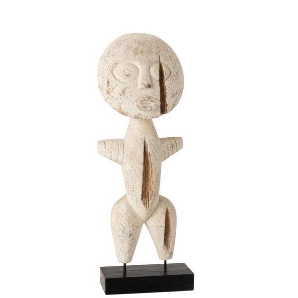 FIGURE PRIMITIVE ALABASIA WOOD WHITE MEDIUM