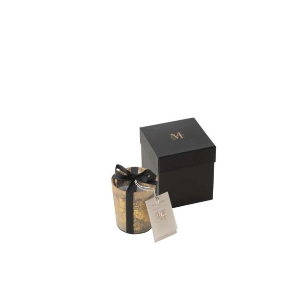 SCENTED CANDLE M-CHIC GLASS GOLD/BLACK SMALL-48H