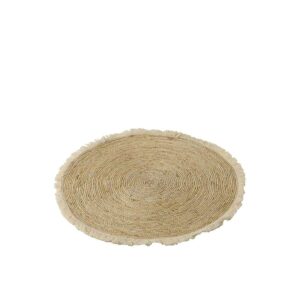 MAT TASSEL BAND MAIZE PEEL/COTTON BEIGE WHITE