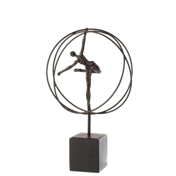 GYMNAST IN CIRCLE LEG STRETCHED POLY DARK BROWN