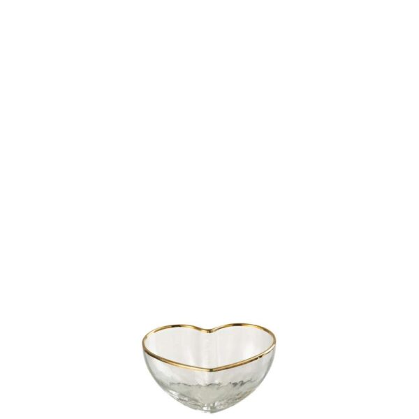 APERO DISH HEART GLASS GOLD/TRANSPARENT