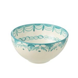 BOWL GRANADA HIGH CERAMIC WHITE/AQUA LARGE