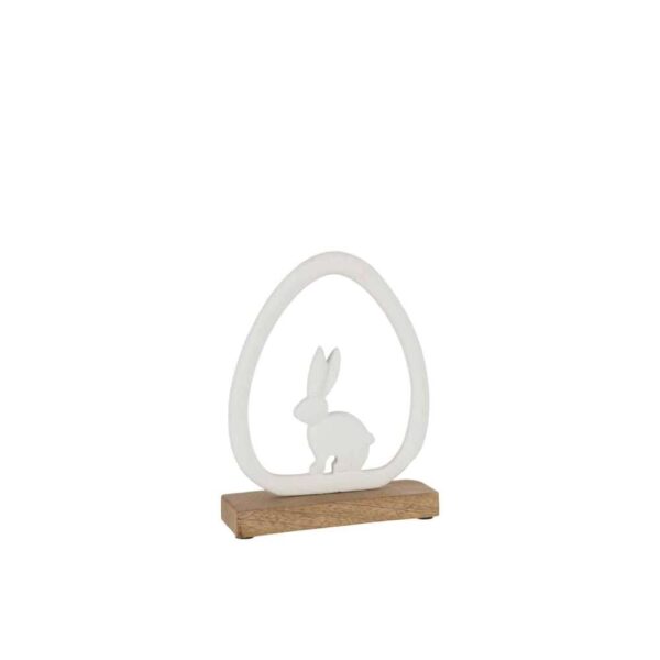RABBIT EGG MANGO WOOD/IRON WHITE NATURAL
