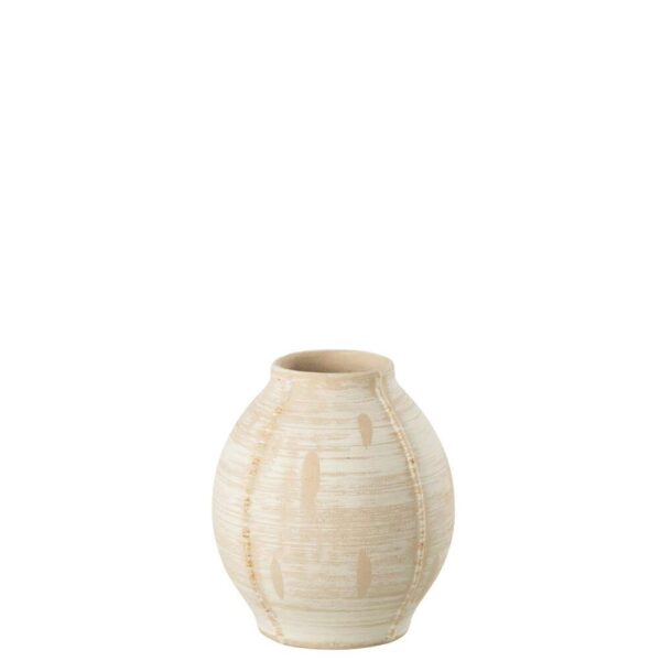 VASE ROUND CERAMIC BEIGE SMALL