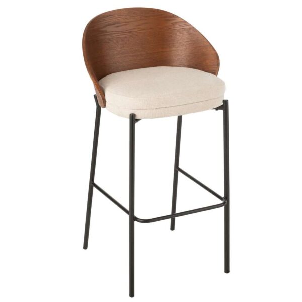 BAR CHAIR LONE PLY WOOD/METAL BROWN/BEIGE