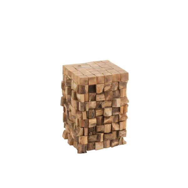 SIDETABLE/STOOL PIECES TEAK WOOD NATURAL