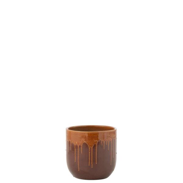 FLOWERPOT LEE TERRA SHINY BROWN/ORANGE