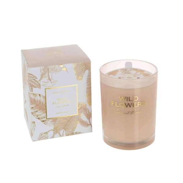 SCENTED CANDLE WILD FLOWERS BEIGE LARGE-70U