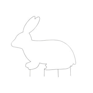 DECORATION GARDEN RABBIT IRON BLACK LARGE