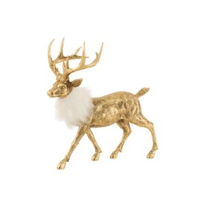 REINDEER POLY GOLD/WHITE LARGE