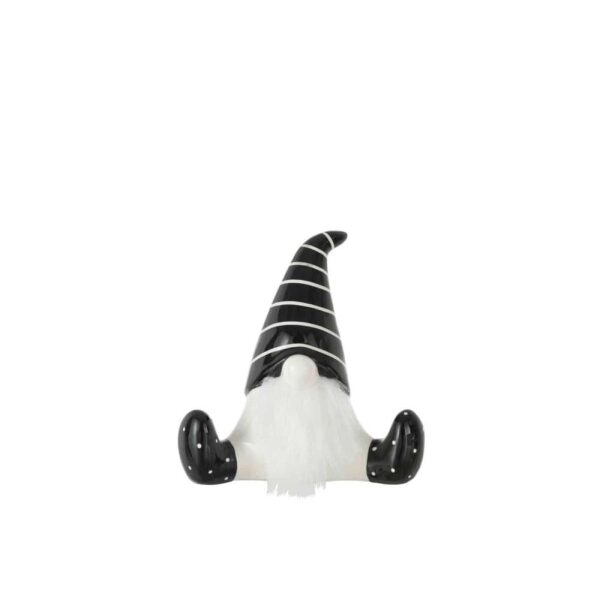 SANTA SITTING CERAMIC BLACK/WHITE MEDIUM