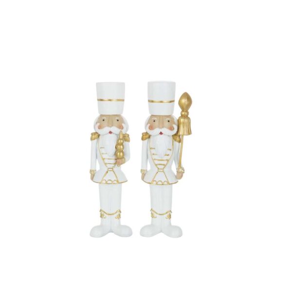 NUTCRACKER RESIN WHITE/GOLD LARGE ASSORTMENT OF 2