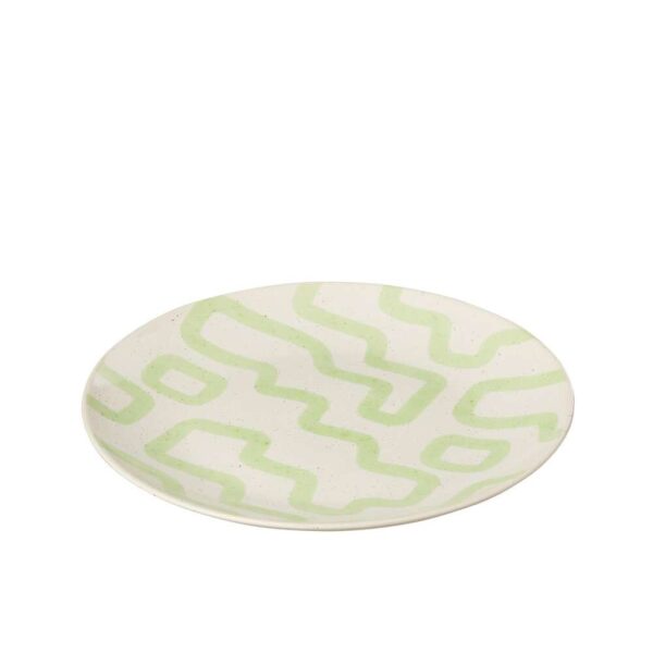 PLATE PATTERN PORCELAIN GREEN LARGE