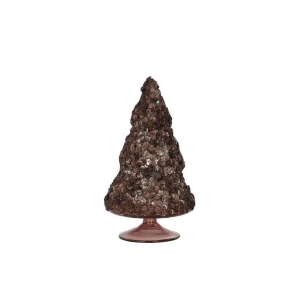 CHRISTMAS TREE SEQUINS SUGAR MATTE DARK BROWN LARGE