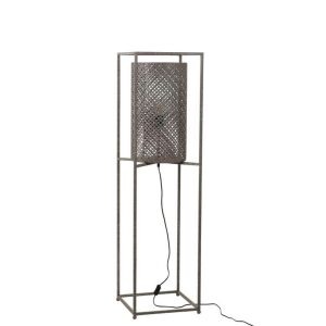 STANDING LAMP STRAIGHT HOLES METAL GREY SMALL