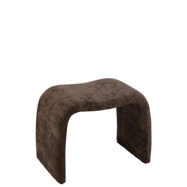 STOOL N SHAPE TEXTILE DARK BROWN