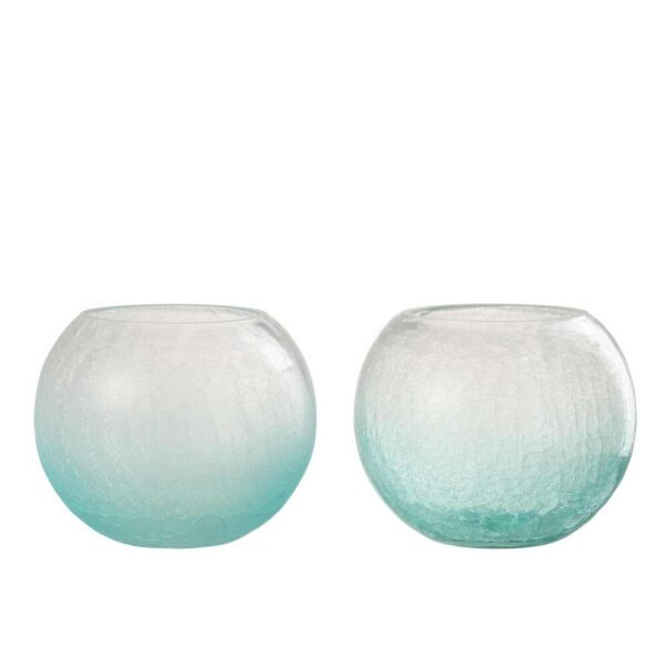 HURRICANE ORB CRAQUELURE GLASS BLUE LARGE ASSORTMENT OF 2