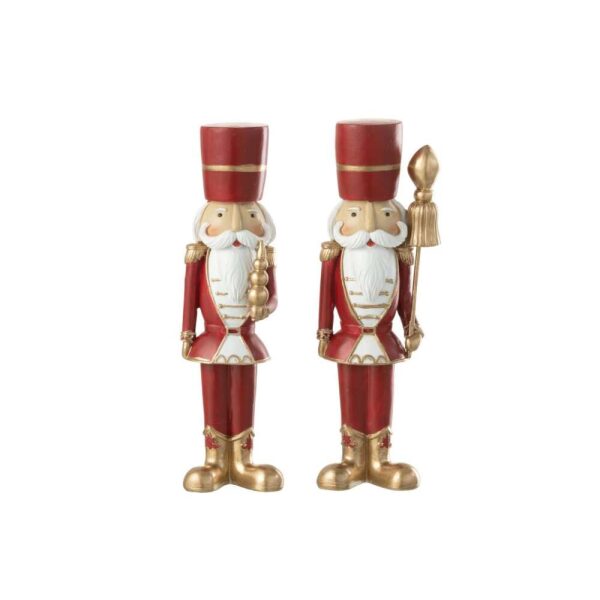 NUTCRACKER RESIN WHITE/RED LARGE ASSORTMENT OF 2