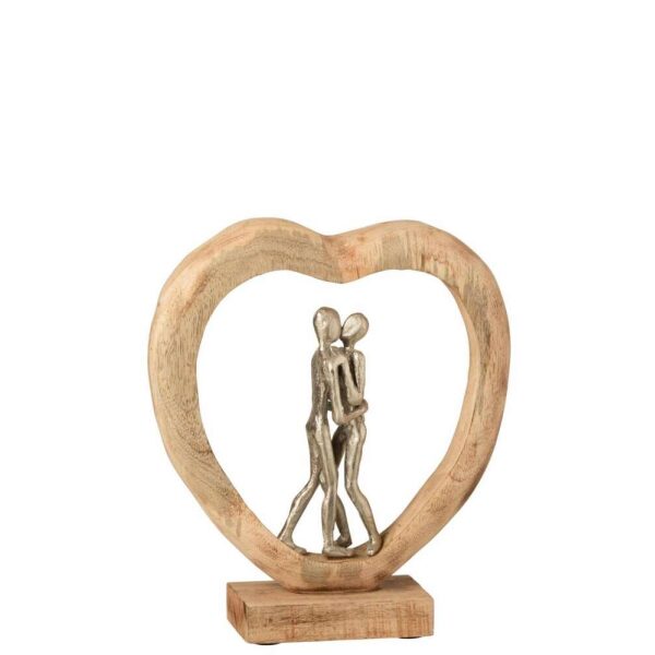 FIGURE COUPLE MANGO WOOD/ALUMINIUM NATURAL/WHITE