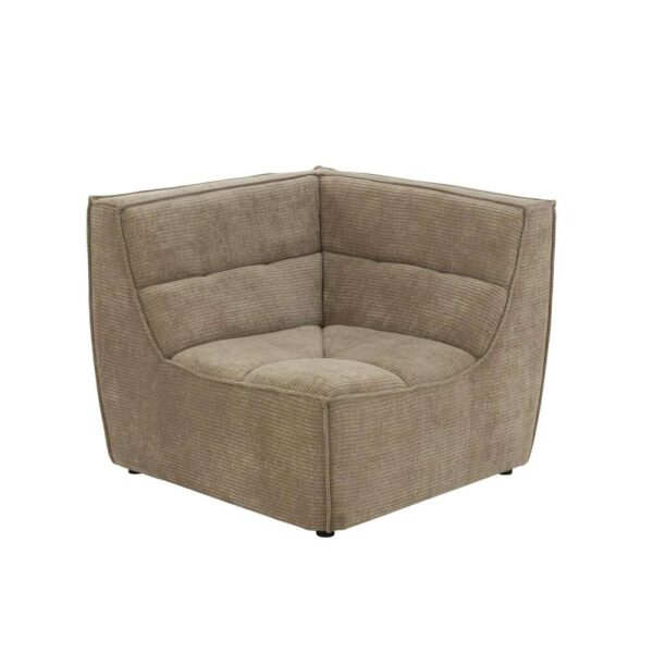 SOFA CORNER GRID POPLAR WOOD/FOAM DARK TAUPE