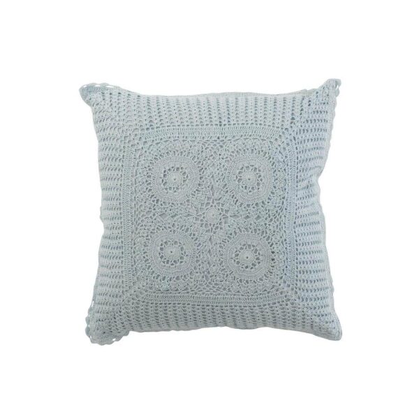 CUSHION SQUARE LACE COTTON BLUE