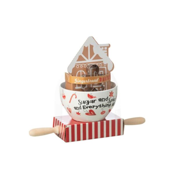 BAKERY SET GINGERBREAD CERAMICS RED