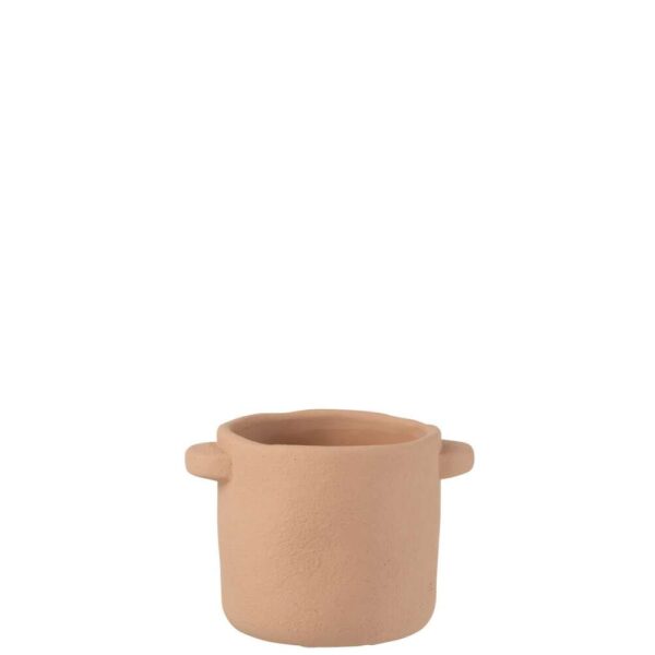 POT GUSTAVE CEMENT LIGHT BROWN SMALL
