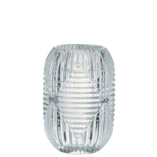 TEALIGHT HOLDER HIGH LINES GLASS CLEAR