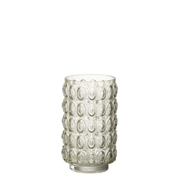 VASE BUBBLES GLASS LIGHT YELLOW SMALL