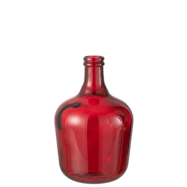 VASE CARAFE GLASS RED MEDIUM