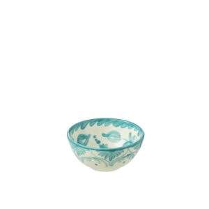 BOWL GRANADA HIGH CERAMIC WHITE/AQUA SMALL