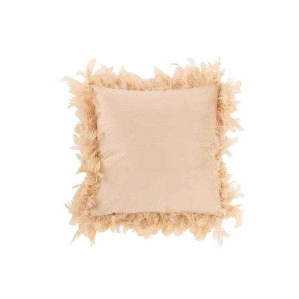 CUSHION FEATHERS POLYESTER PINK/BEIGE