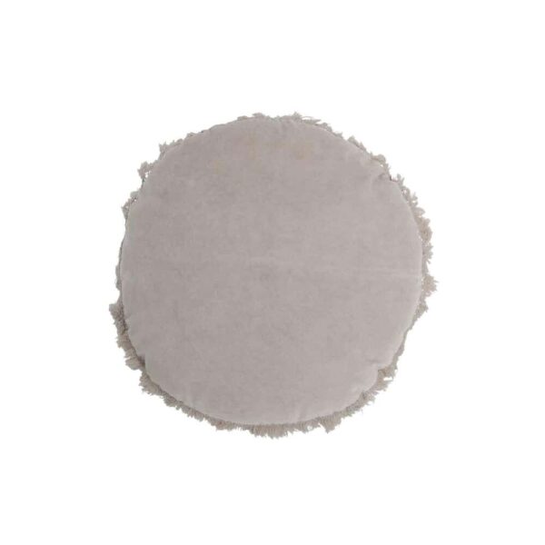 CUSHION ROUND VELVET COTTON/LINEN GREY