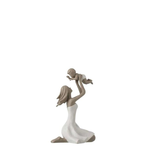 MOTHER+CHILD ON KNEES POLY WHITE/TAUPE