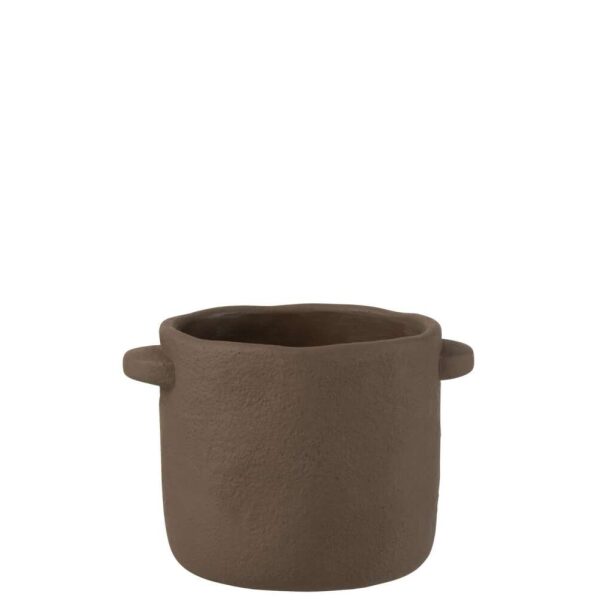 POT GUSTAVE CEMENT DARK BROWN LARGE