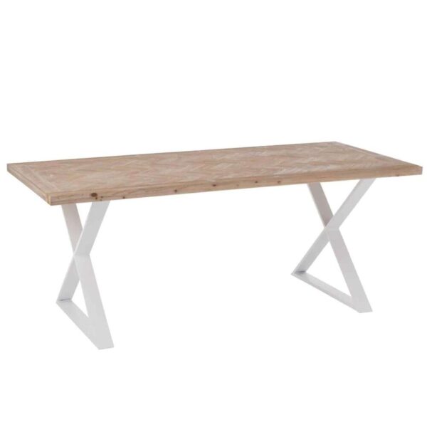 TABLE ZIGZAG WOOD/METAL NATURAL/WHITE