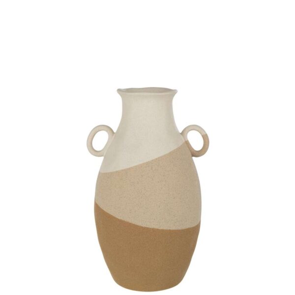VASE EAR CERAMIC BEIGE/LIGHT BROWN LARGE
