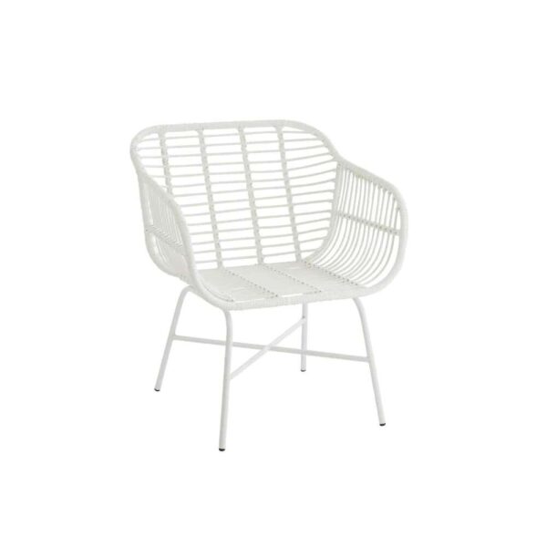 CHAIR RACHELLE OUTDOORS MET/RATTAN WHITE