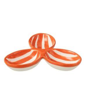 APERO DISH GRANADA STRIPES CLOVER CERAMIC WHITE/ORANGE